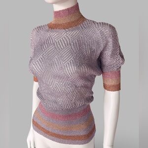 Vintage Purple and Pink Knit Top